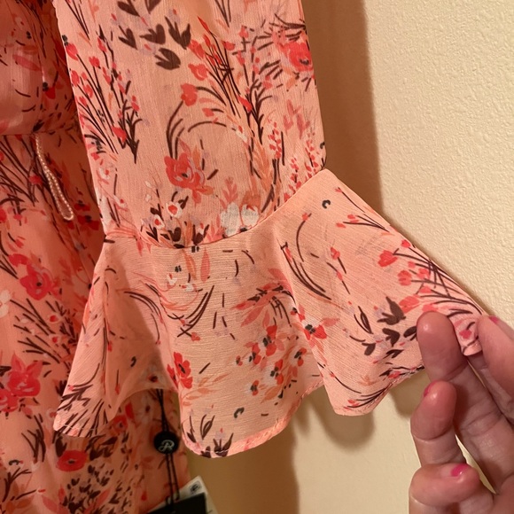 ADRIANNA PAPELL PINK Floral Dress Sz 4 **NO BELT** - Picture 4 of 7